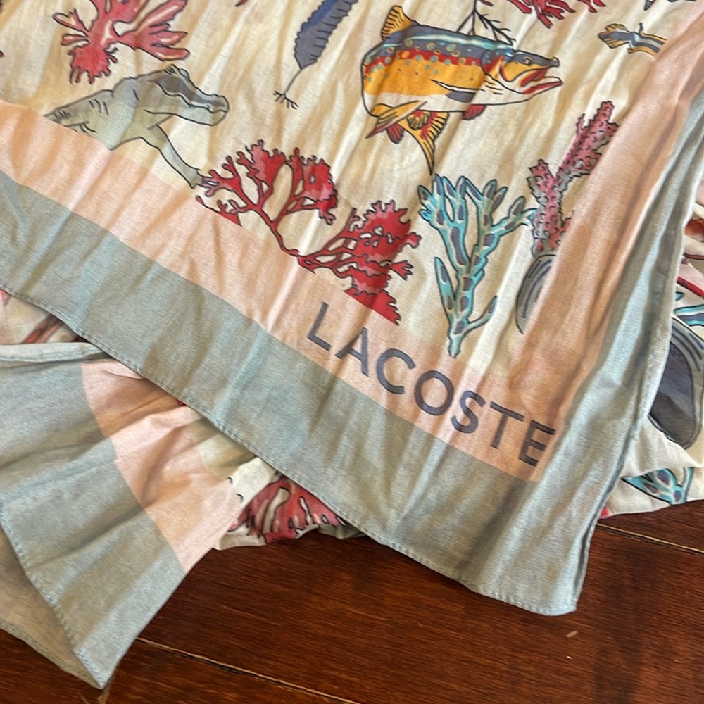 Lacoste sea motif long scarf